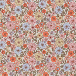Algodón resinado BRIGITTE Blanco / Multicolor vintage